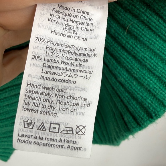 J.Crew Factory lambswool-blend cable-knit sweater in green. M - Picture 5 of 12